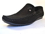 Літні мокасини замшеві чорні в сіточку чоловіче взуття великих розмірів Rosso Avangard M4 Cross Black, фото 9