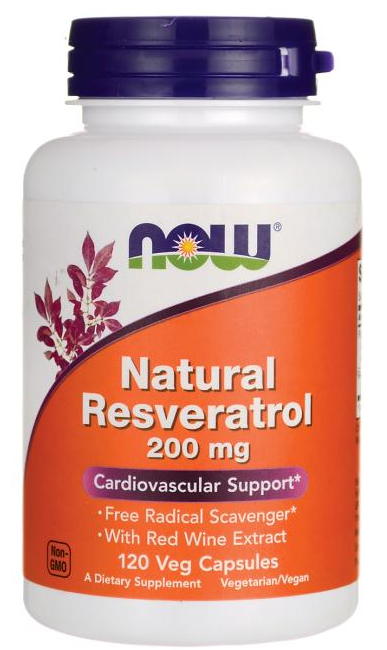 Ресвератрол Натуральний Now Foods Natural Resveratrol 200 mg 120 vcaps, фото 1