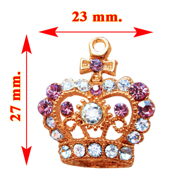 Подвеска Кулон 27 мм Корона Тиара со Стразами, Металл, Цвет Золото, Фурнитура для Бижутерии, Рукоделие - фото 2 - id-p505064877