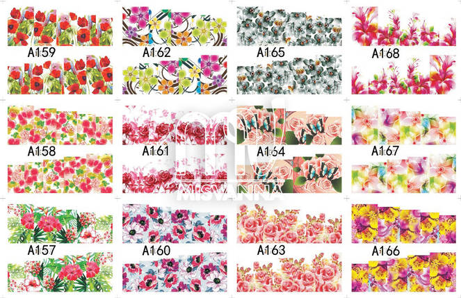 Слайдер дизайн на водній основі набір А157-А168, фото 2