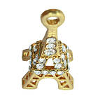 Підвіска Кулон 3D 25 мм, Париж 2 зі Стразами, Метал, Колір Золото, Фурнітура для Прикрас, Рукоділля, фото 4