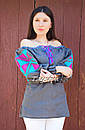 Блузка з відкритими плечима, Блузка льон вишита, вишиванка льон, етичність, фото 7