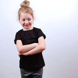 Чорна футболка для дівчаток (Комфорт)