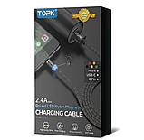 Магнітний Type c USB кабель TOPK з підсвіткою, фото 7