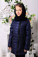 Куртка детская для девочки Маргарита джинс демисезон 122см съемный хомут