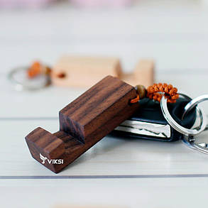 Брелок-подставка для телефона з дерева Vivid (Walnut), фото 4