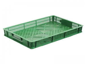 Ящик 600х400х70 пластиковий перфорований зелений втор. тип 2