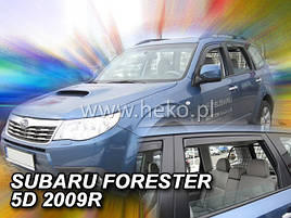Дефлектори вікон (вітровики) Subaru Forester 2008 -2013 4D (вставні, 4 шт.) (HEKO)