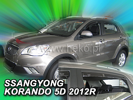 Дефлектори вікон (вітровики) SSANGYONG KORONDO - 5d 2012.->(HEKO)