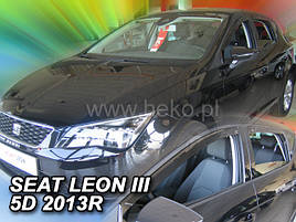 Дефлектори вікон (вітровики) SEAT Leon / CUPRA III 5d 2013→(HEKO)