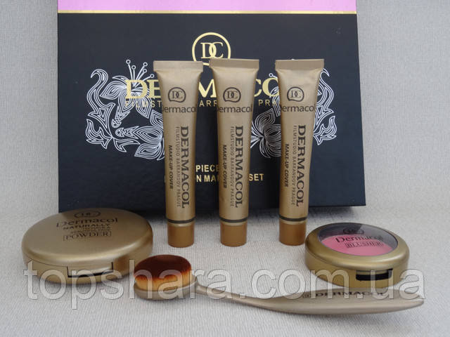 Набор Dermacol 6 in 1 тональный крем, пудра, румяна, кисть