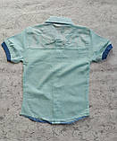 Лляна сорочка для хлопчиків короткий рукав 92,98,104 зростання, фото 2