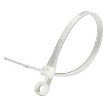 Хомут пластиковий з кільцем під монтаж білий 3х110 (2,5х110) (100шт)