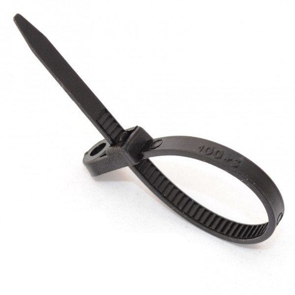 Хомут пластиковий з кільцем під монтаж 5х160 чорний (4,8х160) (100шт)