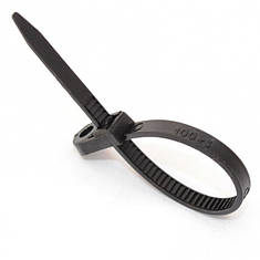 Хомут пластиковий з кільцем під монтаж 5х160 чорний (4,8х160) (100шт), фото 1