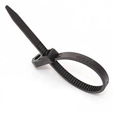 Хомут пластиковий з кільцем під монтаж чорний 3х110 (2,5х110) (100шт)