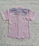 Рубашка на літо льняна для хлопчиків 98,104 зросту з короткими рукавами, фото 2