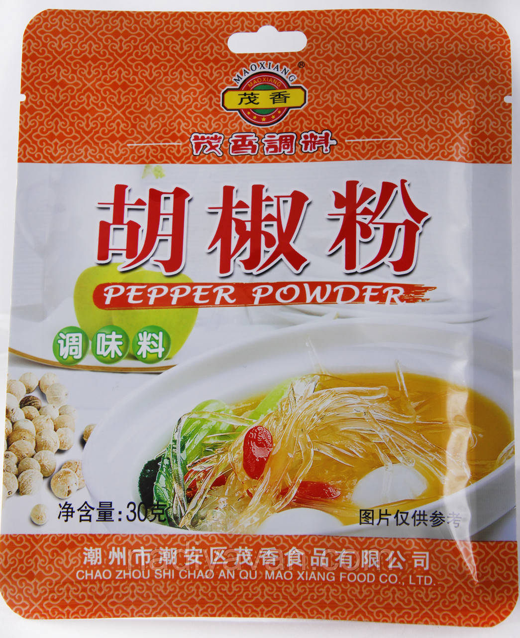 Приправа: Чорний перець мелений 30г tm Maoxiang