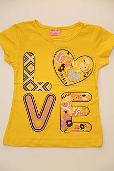 Дитяча футболка трикотажна для дівчаток "Love"/1-2/ 86-92