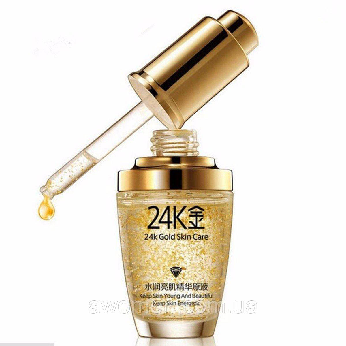 Сироватка для обличчя BIOAQUA 24K Gold з частинками 24 к золота та гіалуроновою кислотою. 30 мл