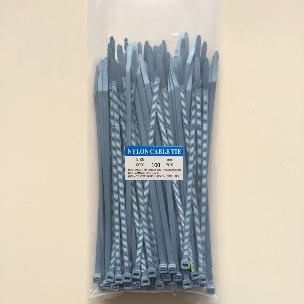 Кабельна стяжка 5*350 (4,8*350) нейлонова сірого кольору 100шт.