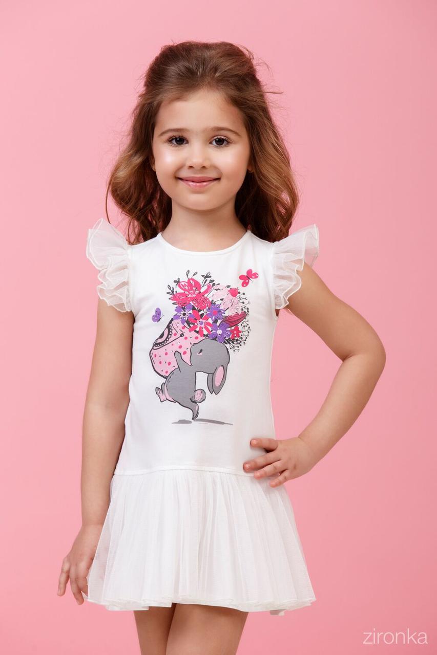 Дитяче плаття для дівчинки, Білий зайченя, фото 1