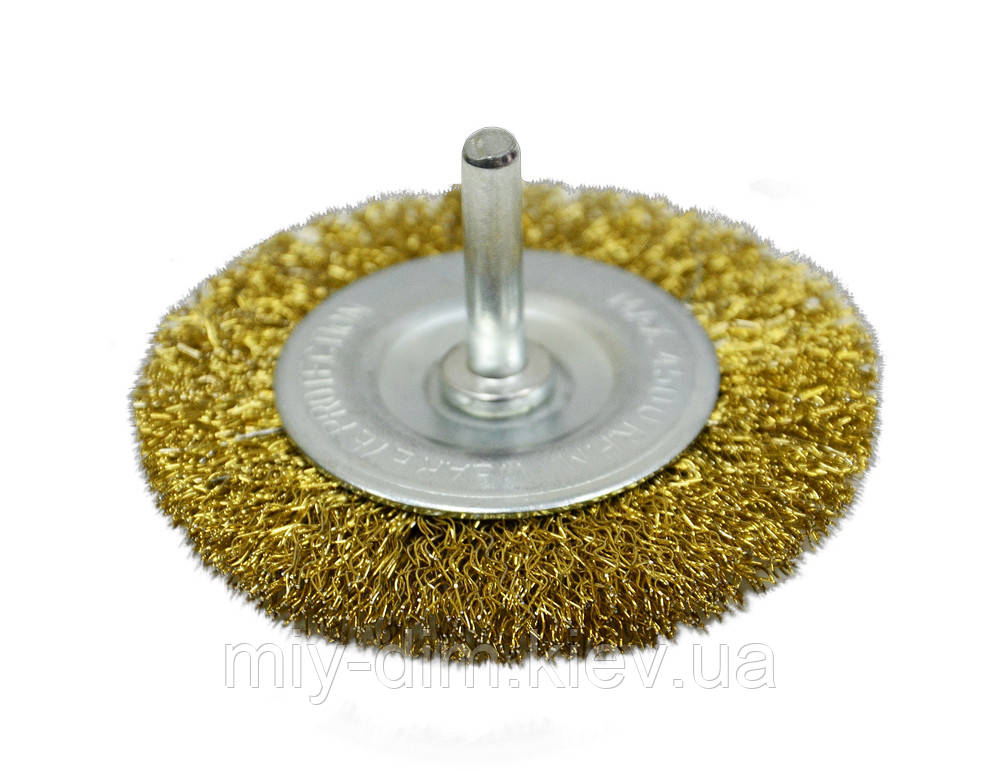 Щітка-крацовка дискова латунна зі шпилькою, 75мм S (18-061)