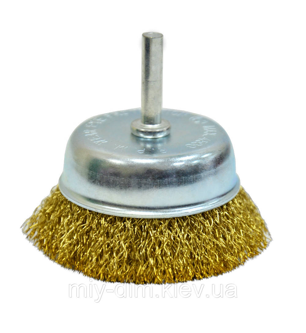 Щітка-крацовка "Чашка" латунна зі шпилькою, 75мм S (18-083)