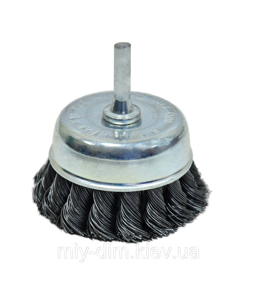 Щітка-крацовка "Чашка" закручена зі шпилькою, 75мм (18-171)