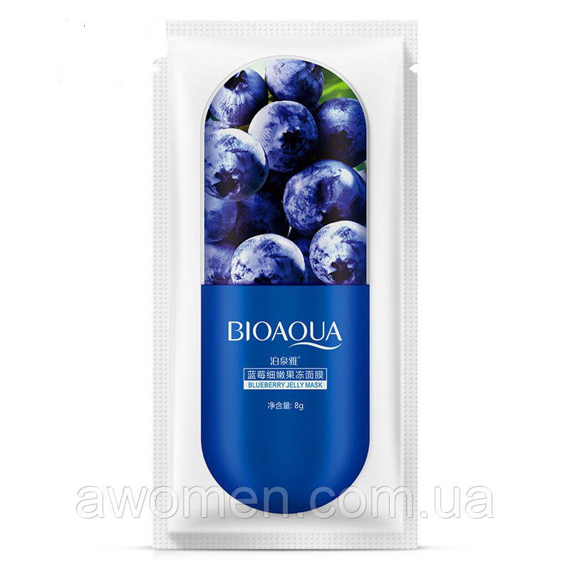Нічна гелева маска для обличчя з чорницею BIOAQUA Blueberry Jelly Mask 8g