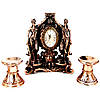 Каминний годинник Феміда та 2 свічники для широкої свічки, фото 2