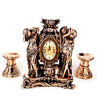 Каминные часы Купальщицы и 2 подсвечника для широкой свечи
