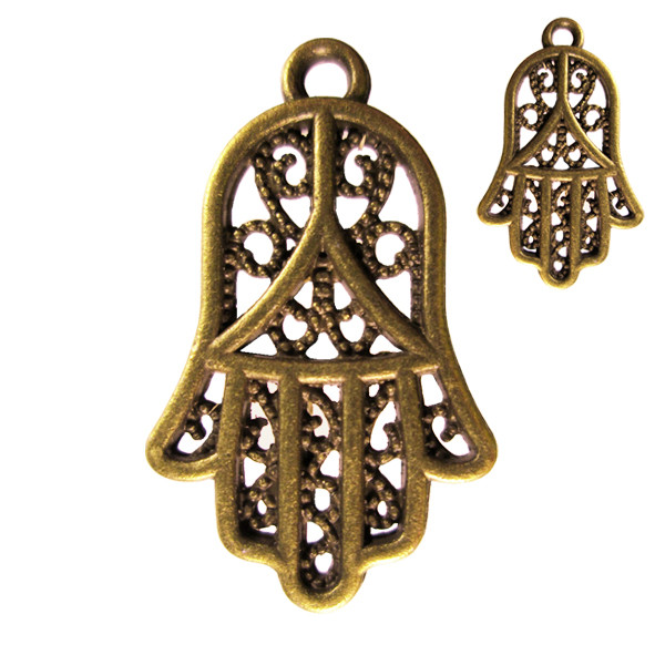 Підвіска Кулон Долонька, Метал Колір Бронза, 25*15*2 мм, Вушко 1,5 мм Рукоділля, Фурнітура Біжутерія, фото 1
