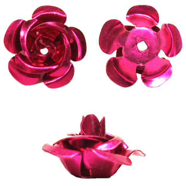 Набір 20 штук Паєтки 15 мм Троянди 3D Великі Малинові, Декор для Шиття та Біжутерії, фото 1