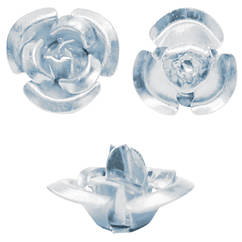 Набір 20 штук Паєтки 11 мм Троянди Об'ємні Срібного Кольори, Фурнітура на Біжутерію