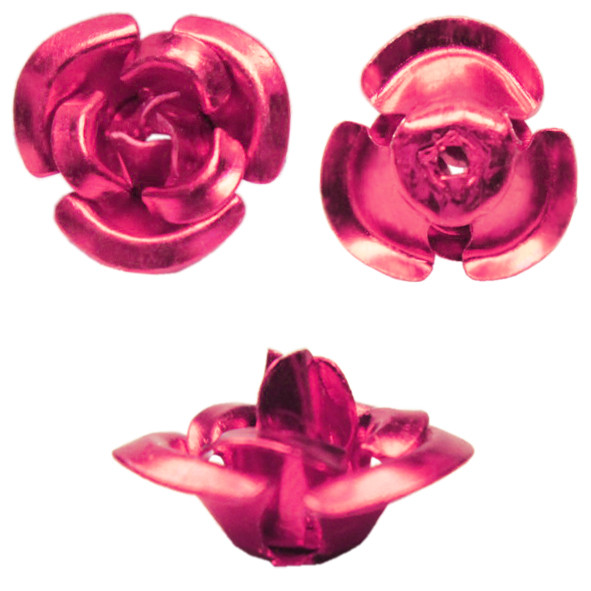 Набор 20 штук Пайетки 11 мм Розы 3D Объемные Малиновый Цвет, Декор для Шитья и Бижутерии, фото 1