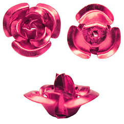 Набор 20 штук Пайетки 11 мм Розы 3D Объемные Малиновый Цвет, Декор для Шитья и Бижутерии