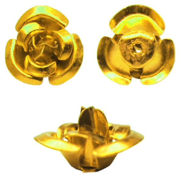 Набір 20 штук Паєтки 9 мм Троянди Об'ємні Золотисті, Фурнітура для Біжутерії, Рукоділля, фото 1