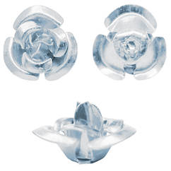 Набір 20 штук Паєтки 9 мм Троянди Об'ємні 20 штук Сріблястого Кольору, Фурнітура на Біжутерію