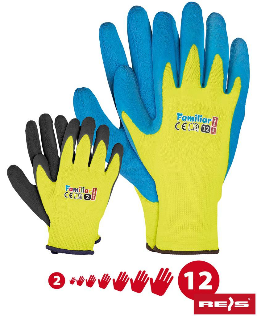 Робочі рукавички покриті латексом REIS Польща (рукавички захисні) FAMILIAR MIX-YBYN