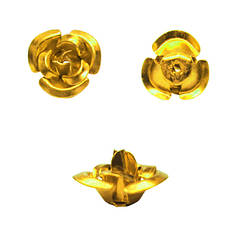 Набір 20 штук Паєтки 7 мм Троянди Об'ємні Золотисті, Фурнітура на Біжутерію, для Рукоділля