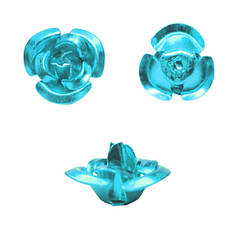 Набір 20 штук Паєтки 7 Троянди Об'ємні Блакитний Колір для Рукоділля, Фурнітура на Біжутерію