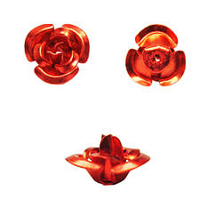 Набір 20 штук Паєтки 7 мм Троянди Об'ємні Червоні, Декор для Шиття та Рукоділля