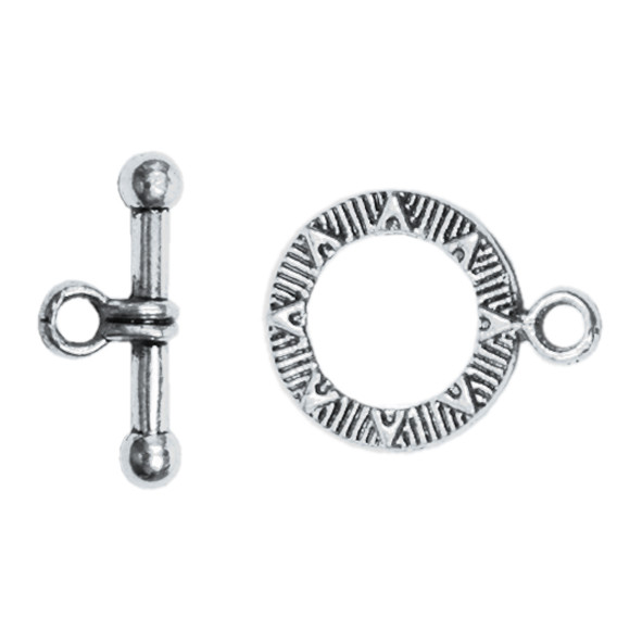 Застібка Тогл Малий, Кільце 14 мм, Паличка 19 мм, Метал, Колір Срібло, Рукоділля, Застібки для Біжутерії, фото 1