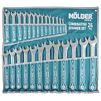 Набір ключів ріжково-накидних комбінованих Molder сталь CR-V 6-32 мм 26 шт (MT58126)