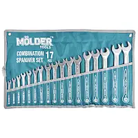Набір ключів ріжково-накидних комбінованих Molder сталь CR-V 6-24 мм 17 шт (MT58117)