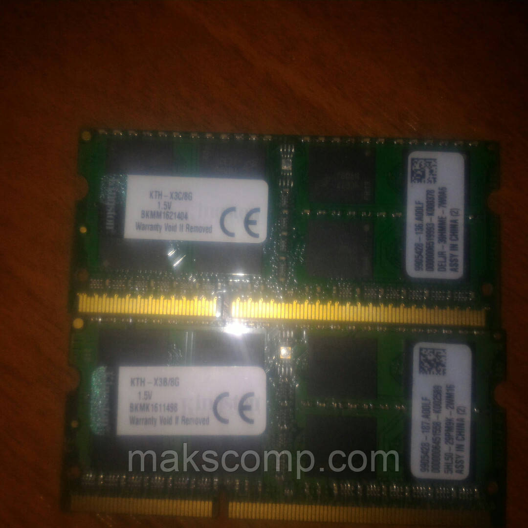 Пам'ять Kingston 8Gb PC3 12800S DDR3 1.5 v (KTHX3C/8G)