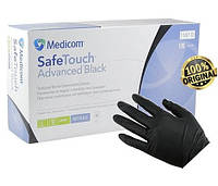 Перчатки нитриловые SafeTouch Advanced Black (100шт/уп) черные S