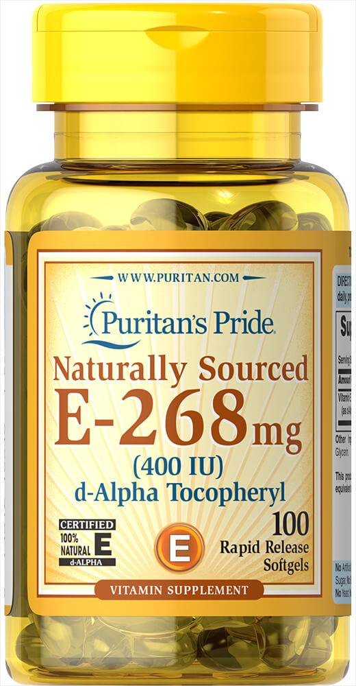 Вітамін Е натуральний, Vitamin E 400 ME, Puritan's Pride, 100 капсул