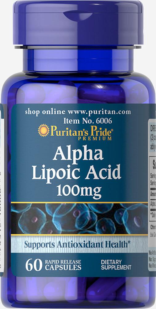 Альфа-ліпоєва кислота, Alpha Lipoic Acid 100 mg Puritan's Pride, 60 капсул